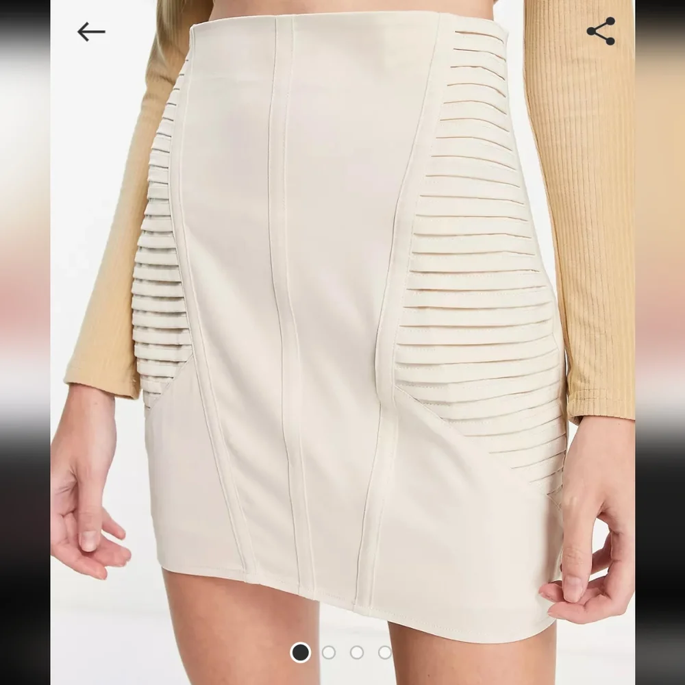 ASOS DESIGN Satin Corset Mini Skirt in Champagne - Picture 1 of 7